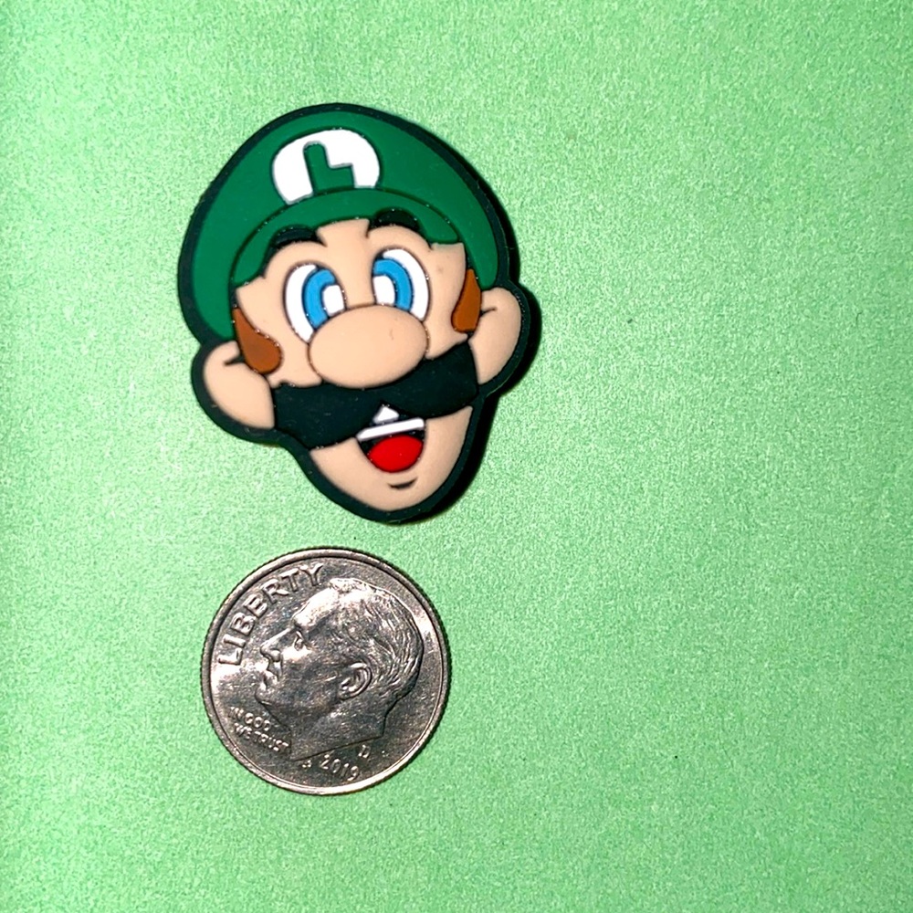 (10 for $15) Luigi Super Mario Bros Nintendo Crocs Shoe Charms